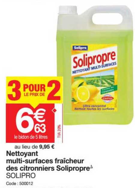 nettoyant multi-surfaces frâicheur des citronniers solipropre solipro
