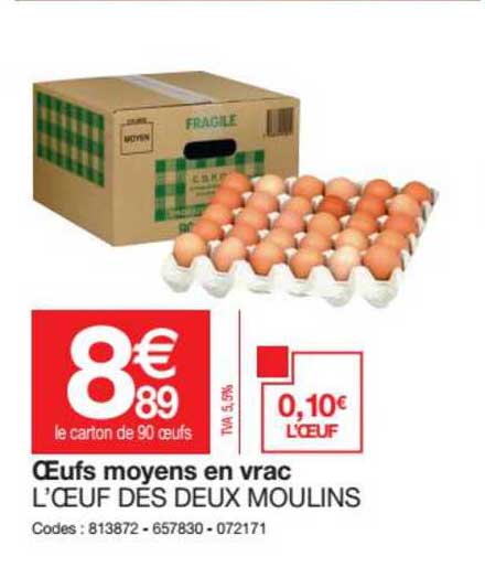 oeufs moyens en vrac l'œuf des deux moulins