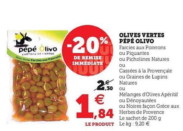 olives vertes pépé olivo