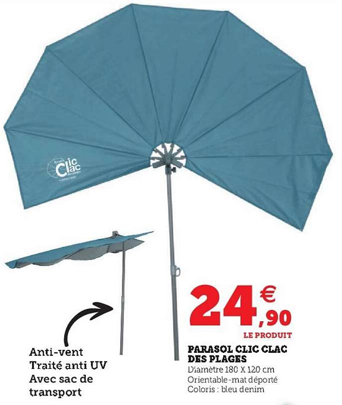 parasol clic clac des plages