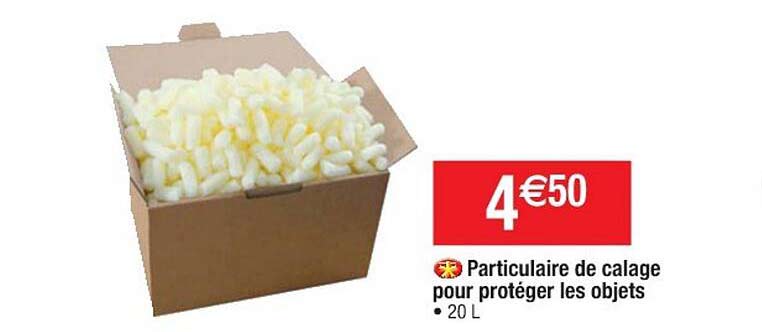 particulaire de calage pour protéger les objets