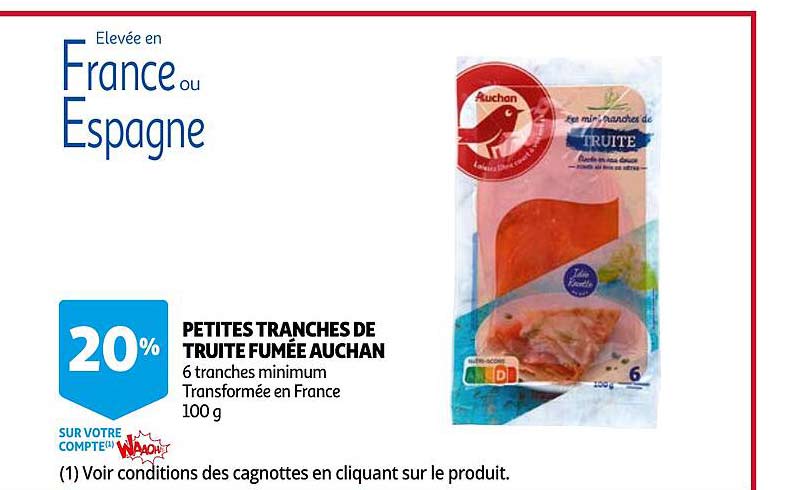 petites tranches de truite fumée auchan