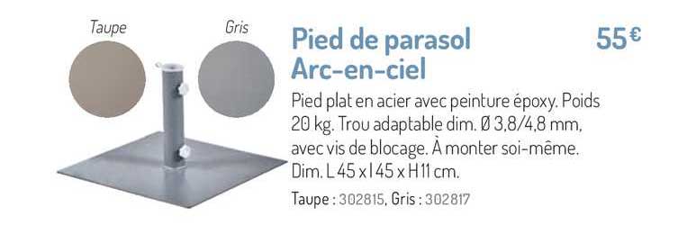 pied de parasol arc-en-ciel