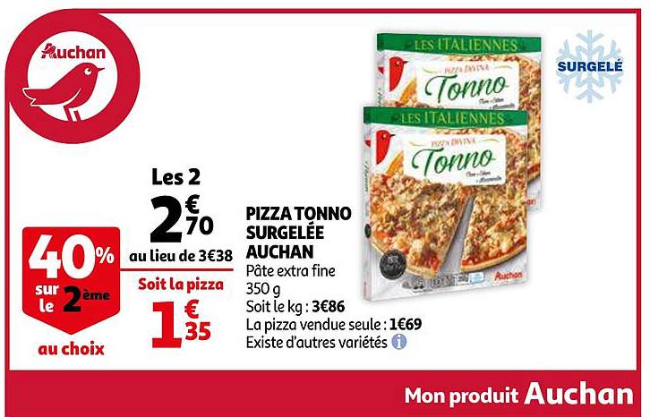 pizza tonno surgelée auchan