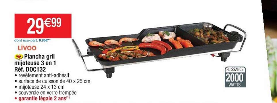 plancha gril mijoteuse 3 en 1 livoo réf. doc132