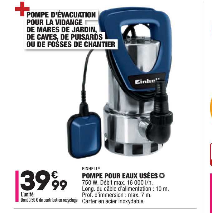 pompe pour eaux usées einhell