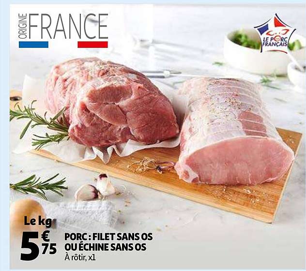 Porc : Filet Sans Os Ou échine Sans Os