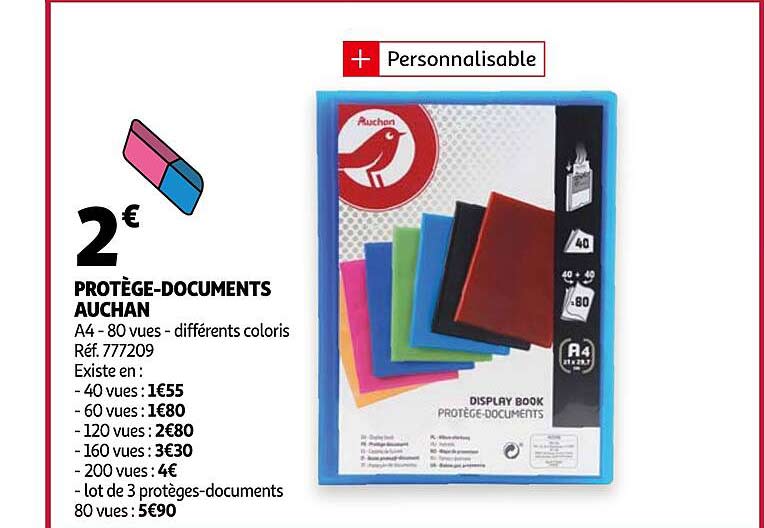 protège-documents auchan