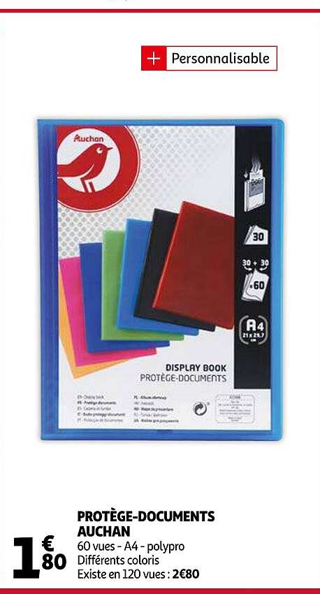 protège-documents auchan