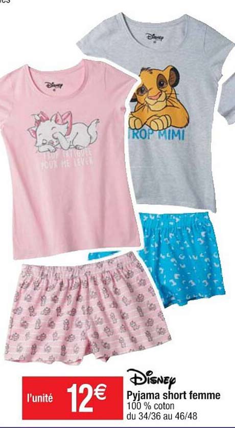 Pyjama Short Femme Disney