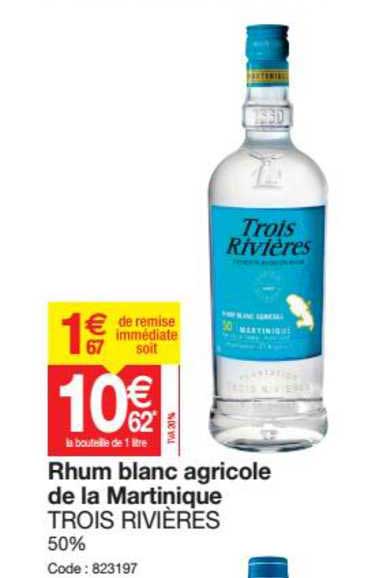 rhum blanc agricole de la martinique trois rivières