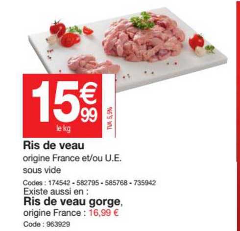 ris de veau, ris de veau gorge