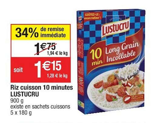 riz cuisson 10 minutes lustucru