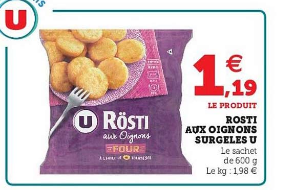 Rosti Aux Oignons Surgelés U