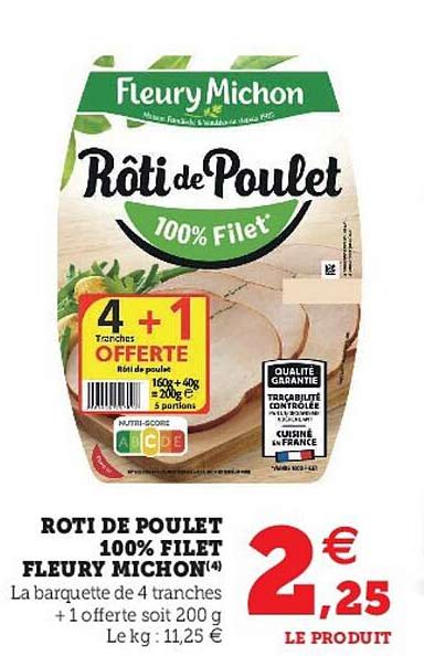 rôti de poulet 100% filet fleury michon