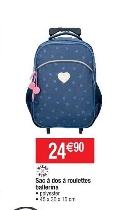 sac à dos à roulettes ballerina