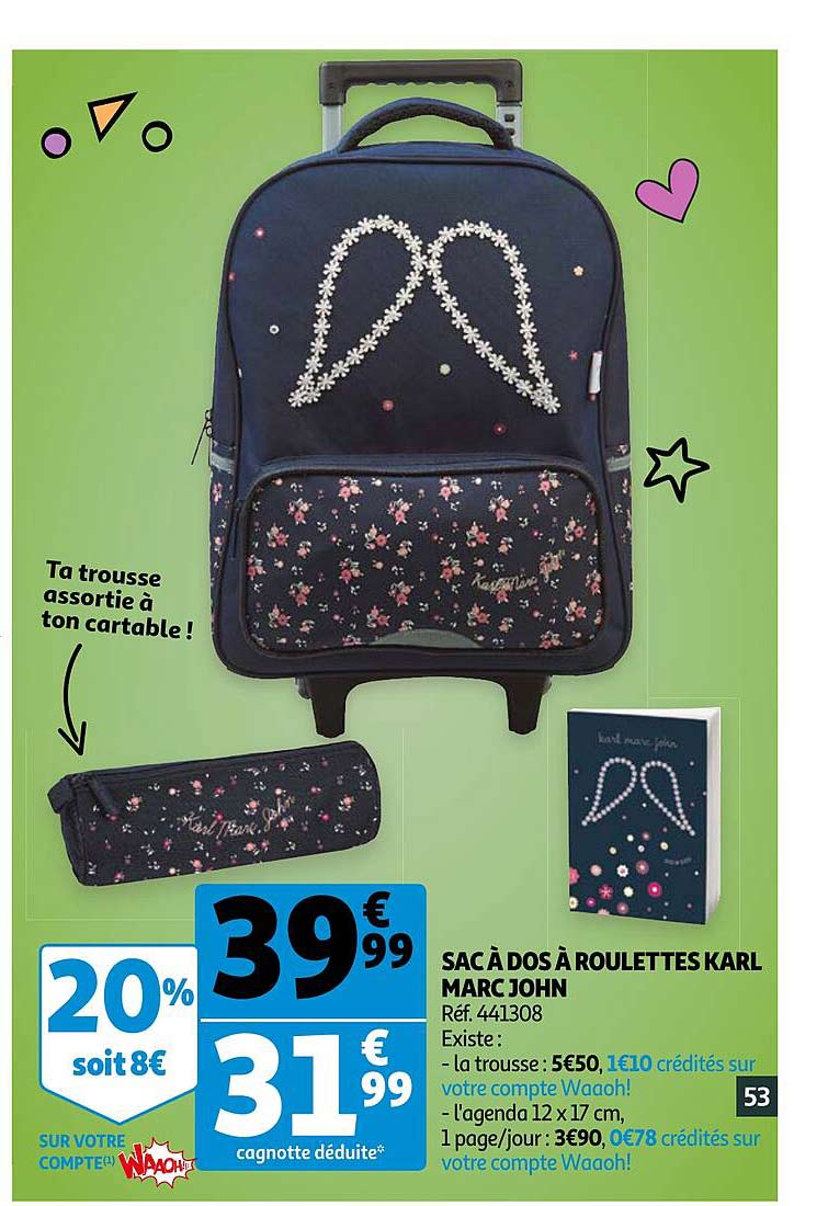 sac à dos à roulettes karl marc john