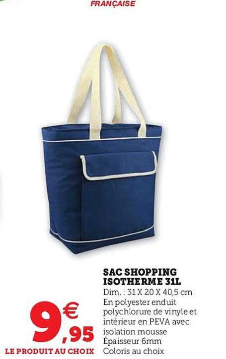 sac shopping isotherme 31l