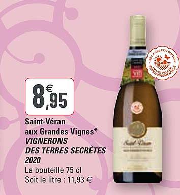 Saint-véran Aux Grandes Vignes Vignerons Des Terres Secrètes 2020