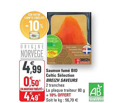 Saumon Fumé Bio Celtic Sélection Breizh Saveurs