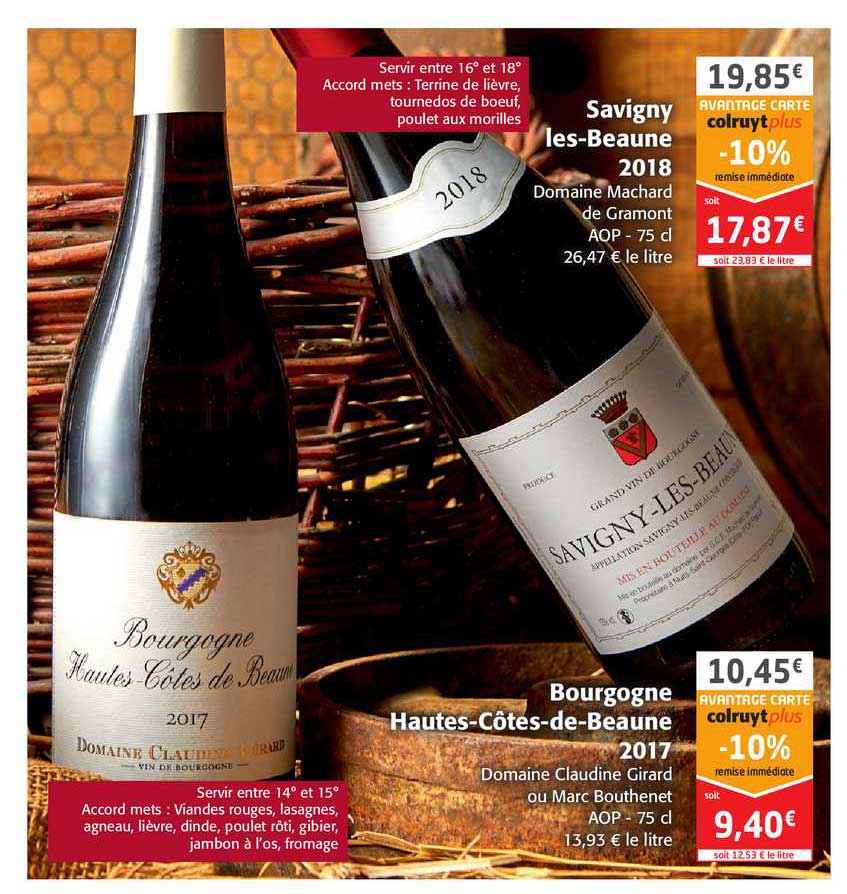 savigny les-beaune 2018 domaine machard de gramont aop, bourgogne hautes-côtes-de-beane 2017 domaine claudine girard ou marc bouthenet  aop