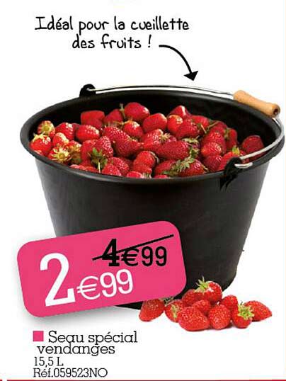 seau spécial vendanges 15,5 l