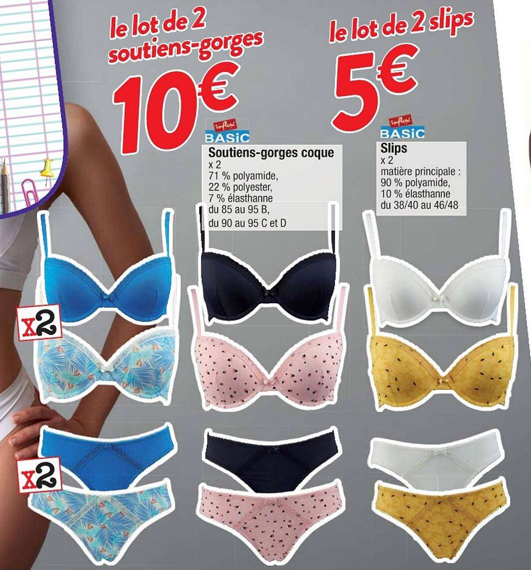 soutiens gorges coque influx basic, slips influx basic