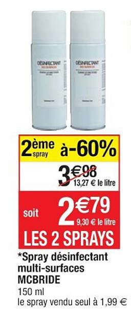 spray désinfectant multi-surfaces mc bride