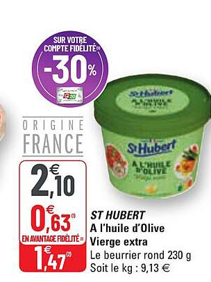 st hubert à 'huile d'olive vierge extra