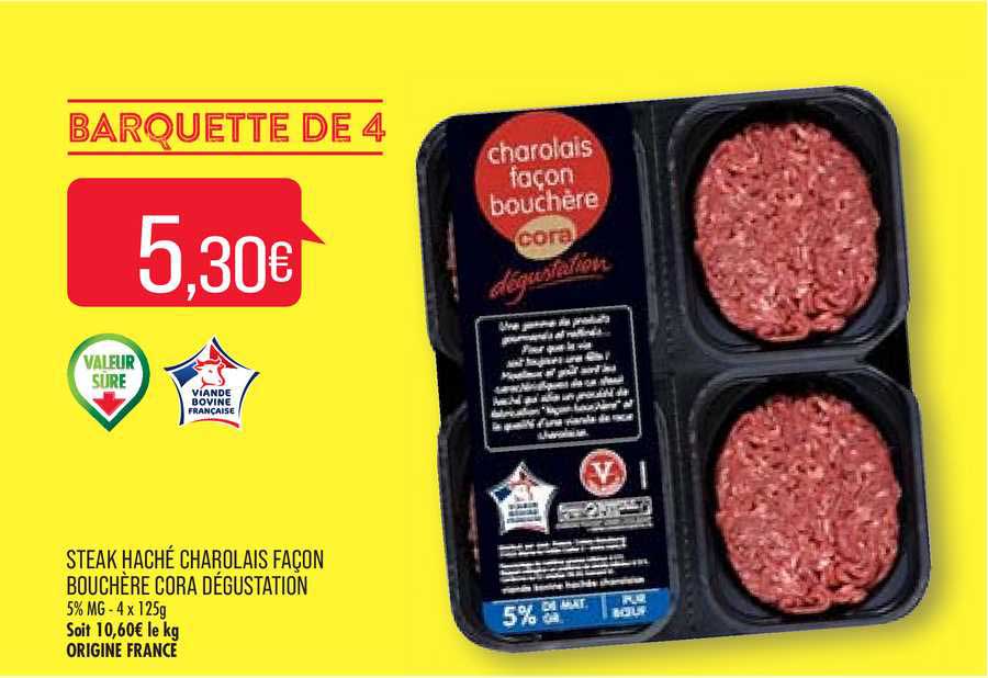 steak haché charolais façon bouchère cora dégustation