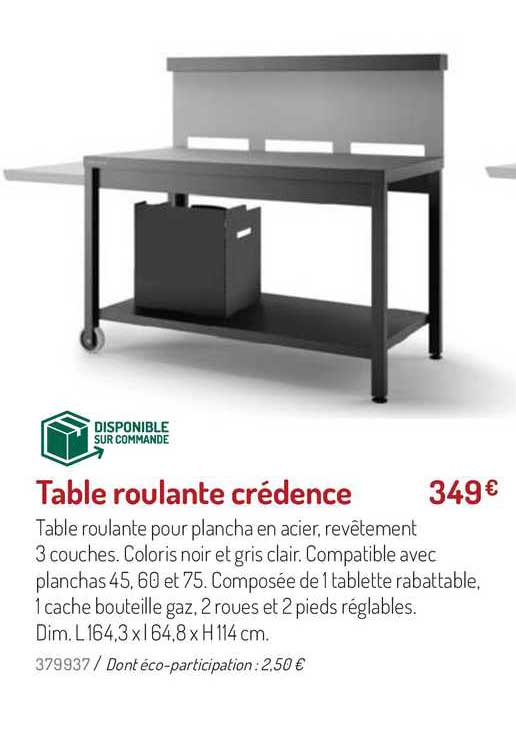 table roulante crédence