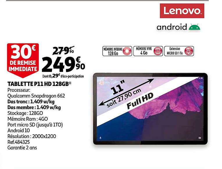 Tablette P11 Hd 128 Gb Lenovo