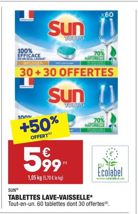tablettes lave-vaisselle sun