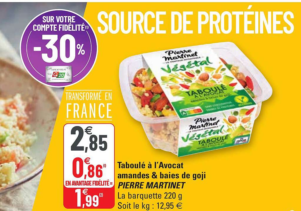 taboulé à l'avocat amandes & baies de goji pierre martinet