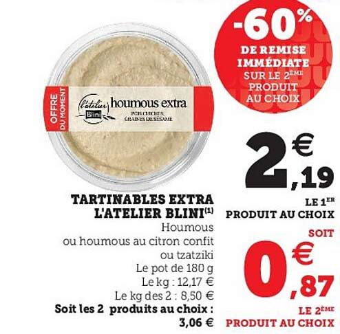 tartinables extra l'atelier blini