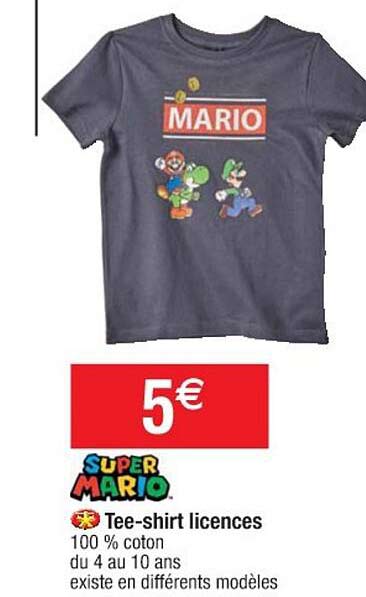 tee-shirt licences super mario
