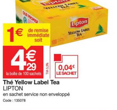 thé yellow label tea lipton