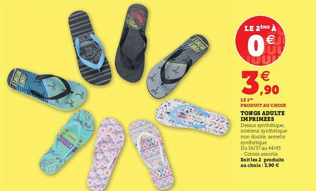 tongs adulte imprimées