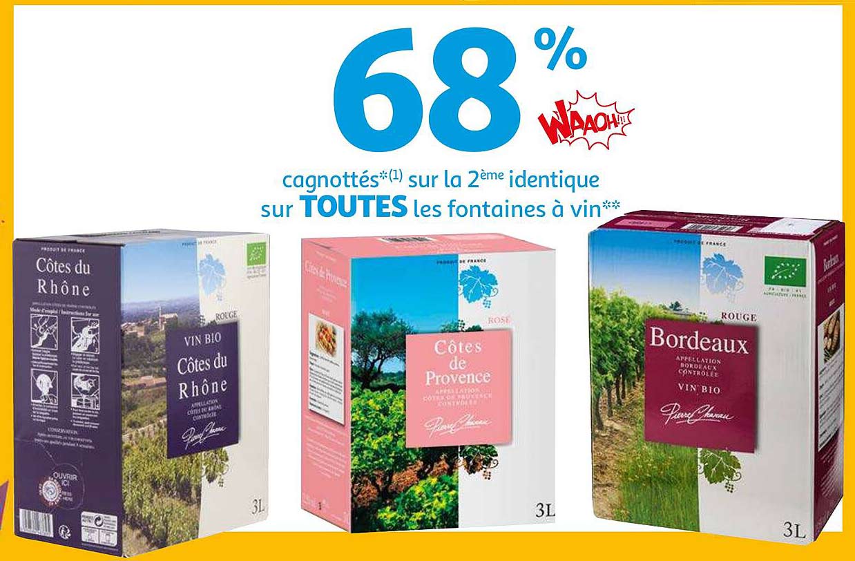 toutes les fontaines à vin : côtes du rhône, côtes de provence, bordeaux