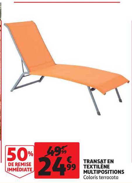 transat en textilène multipositions