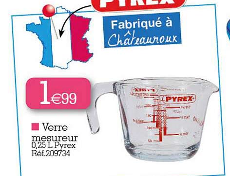 verre mesureur 0,25 l pyrex