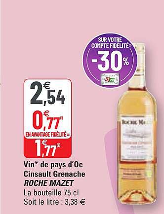 vin de pays d'oc cinsault grenache roche mazet