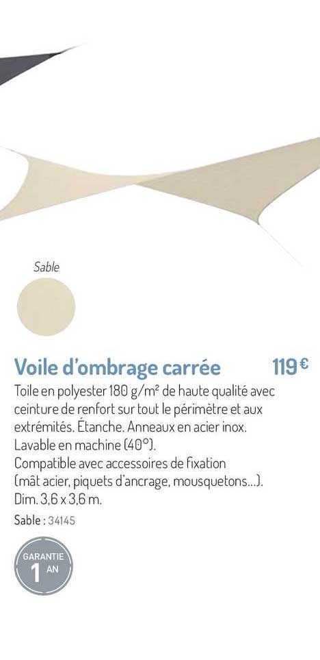 Voile D'ombrage Carrée