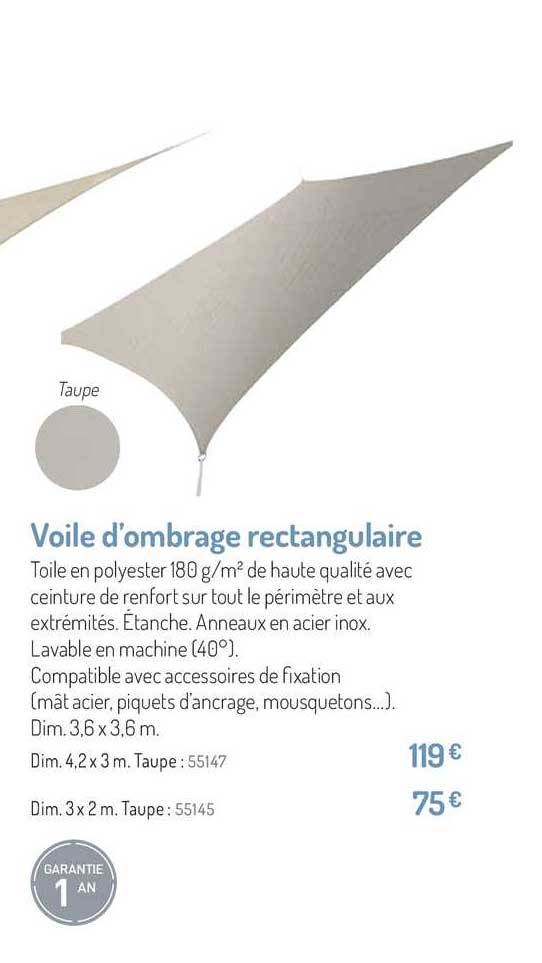 Voile D'ombrage Rectangulaire