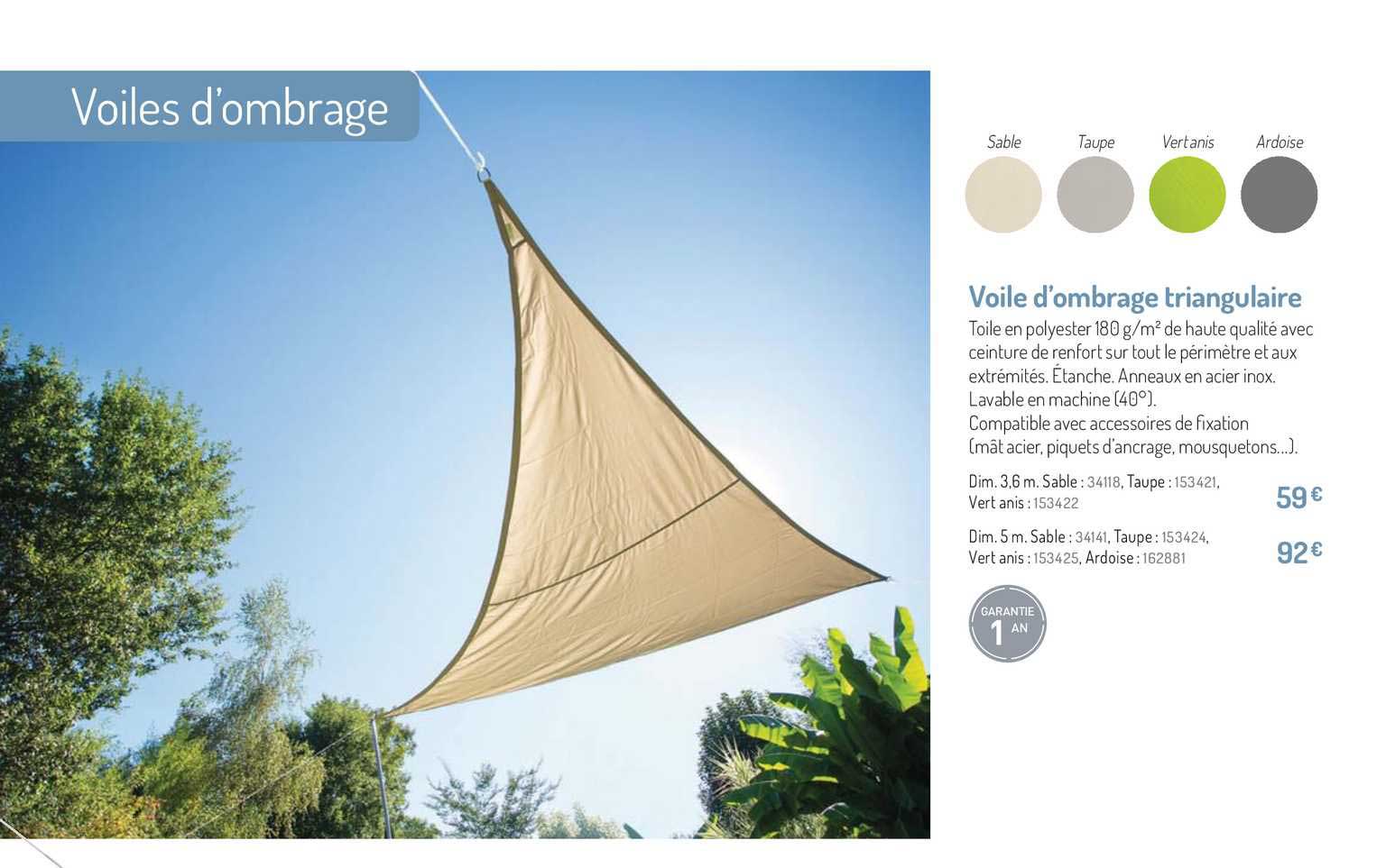 voile d'ombrage triangulaire