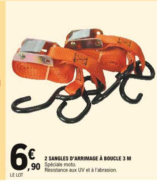 2 Sangles D'arrimage à Boucle 3 M