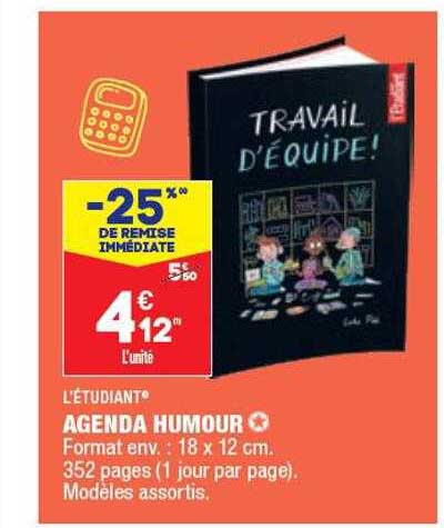 agenda humour l'étudiant