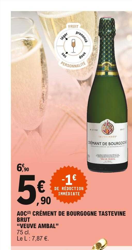 aoc crément de bourgogne tastevine brut "veuve ambal"