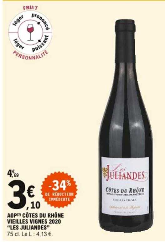 aop côtes du rhône vieilles vignes 2020 "les juliandes"