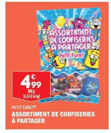 assortiment de confiseries à partager petit furet